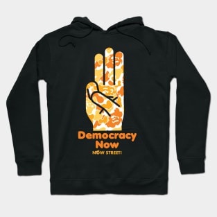 Democracy Now Aimon orange Camo Hoodie